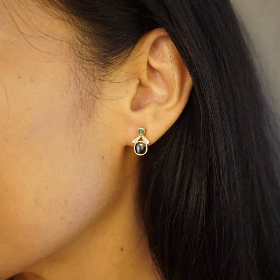 Hannah San Black Jade Earrings from hannahsan.com